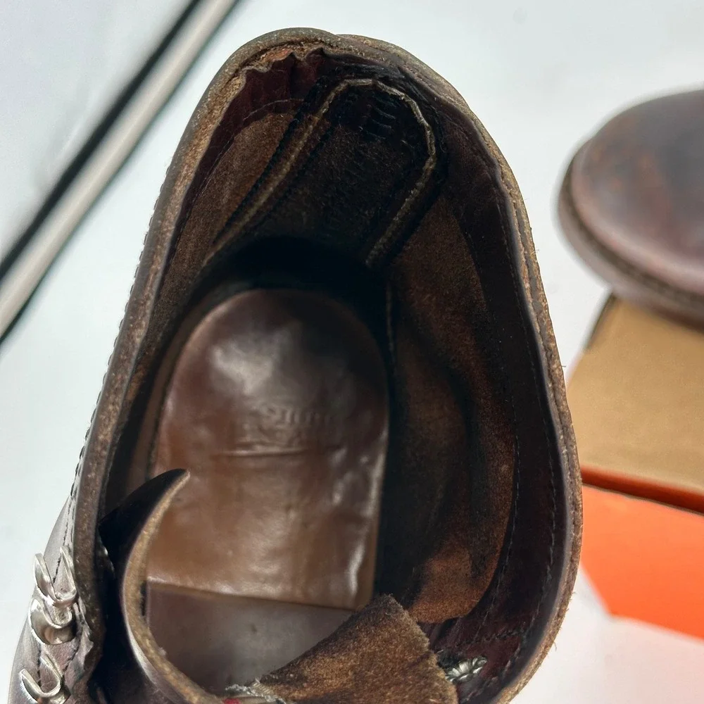 Red Wing Vintage 8111 Iron Ranger Brown Leather Boots USA Made Worn Men's 8.5 D